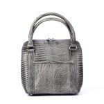 کیف دستی زنانه چرم طبیعی (طرح لیزارد - رنگ طوسی) - تصویر 3