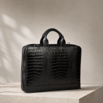 کیف اداری چرم طبیعی  (طرح کروکو - رنگ مشکی)