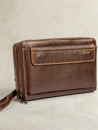 کیف دستی چرم طبیعی مدل (قهوه ای - فلوتر )
